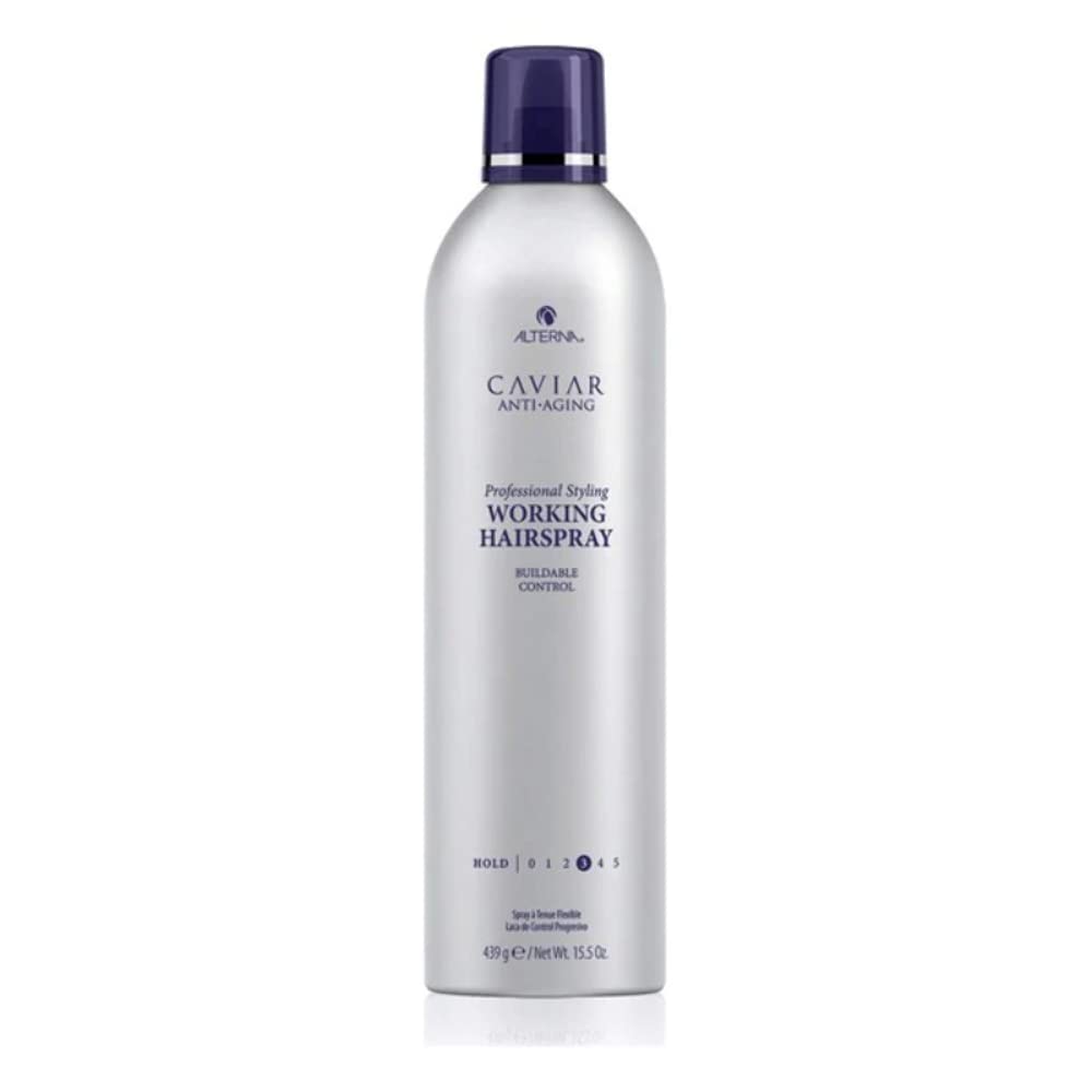 Alterna Caviar Anti-Aging Professional Styling Working Hair Spray | Ultra-dry, Brushable | Helps Control Frizz & Adds Shine | Sulfate Free